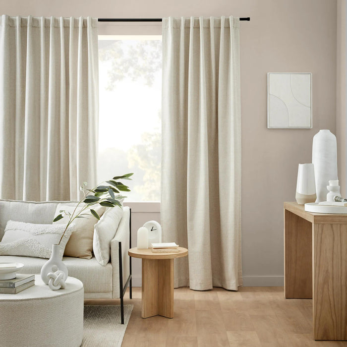 Beige Taha Rod Pocket Back Tab Blackout Curtain