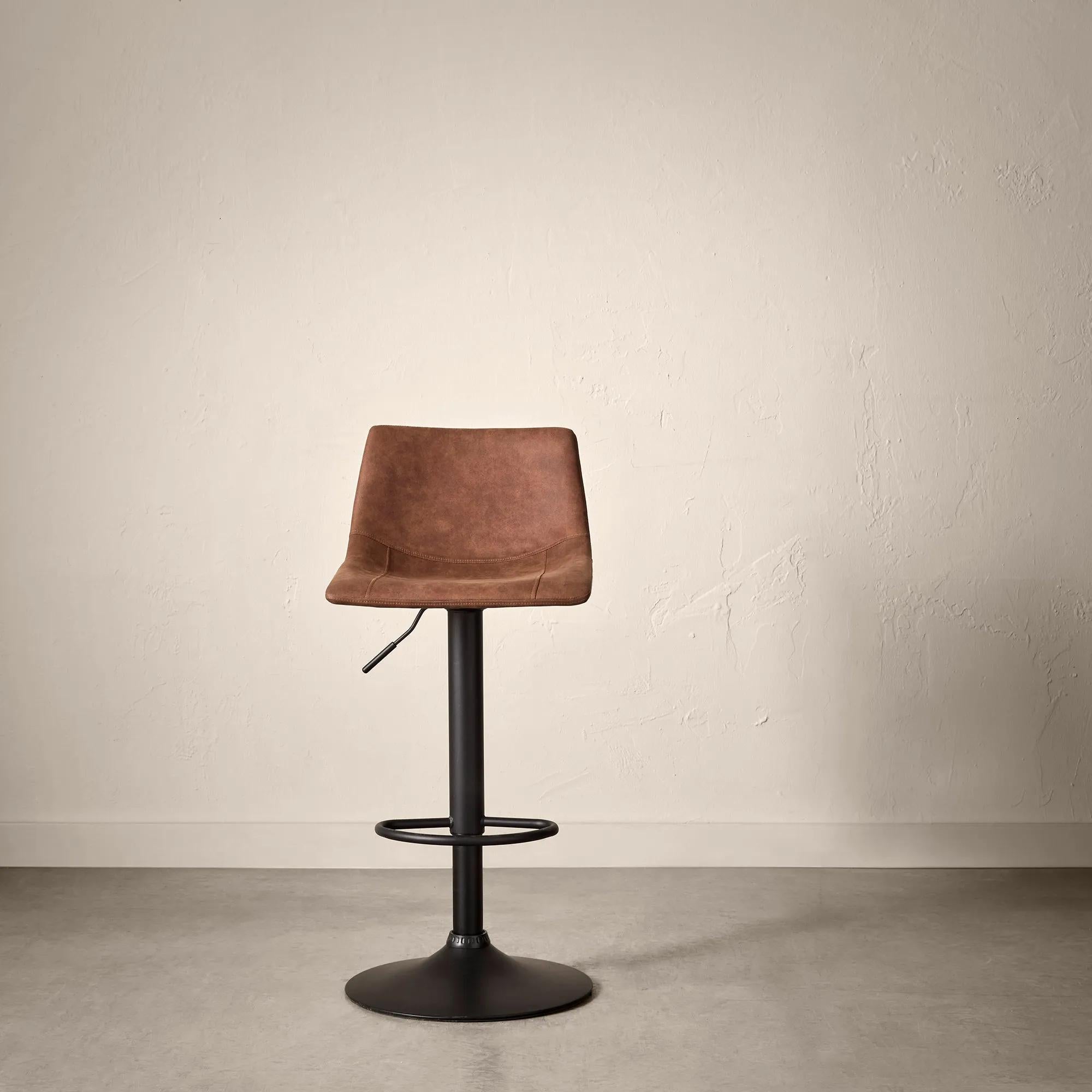 Faux Leather and Metal Adjustable Bar Stool – Bouclair