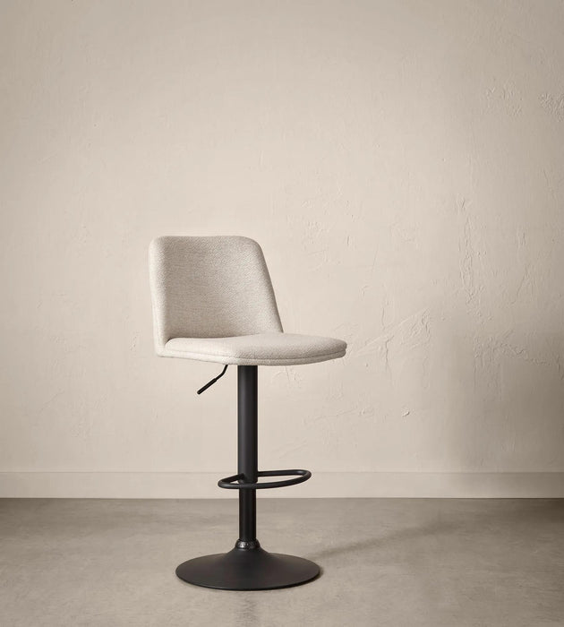 Tabouret de bar ajustable en tissu et en métal Avoine