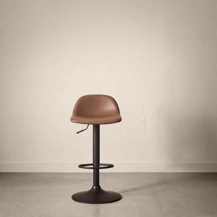 Adjustable barstool in faux leather and métal