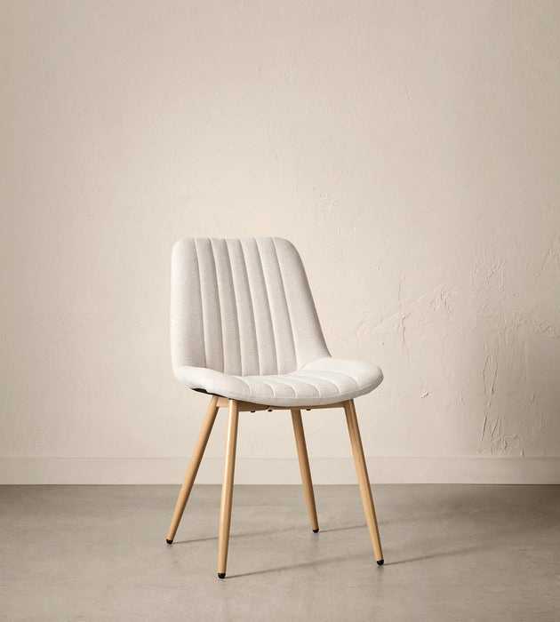 Chaise de salle à manger en tissu et en métal