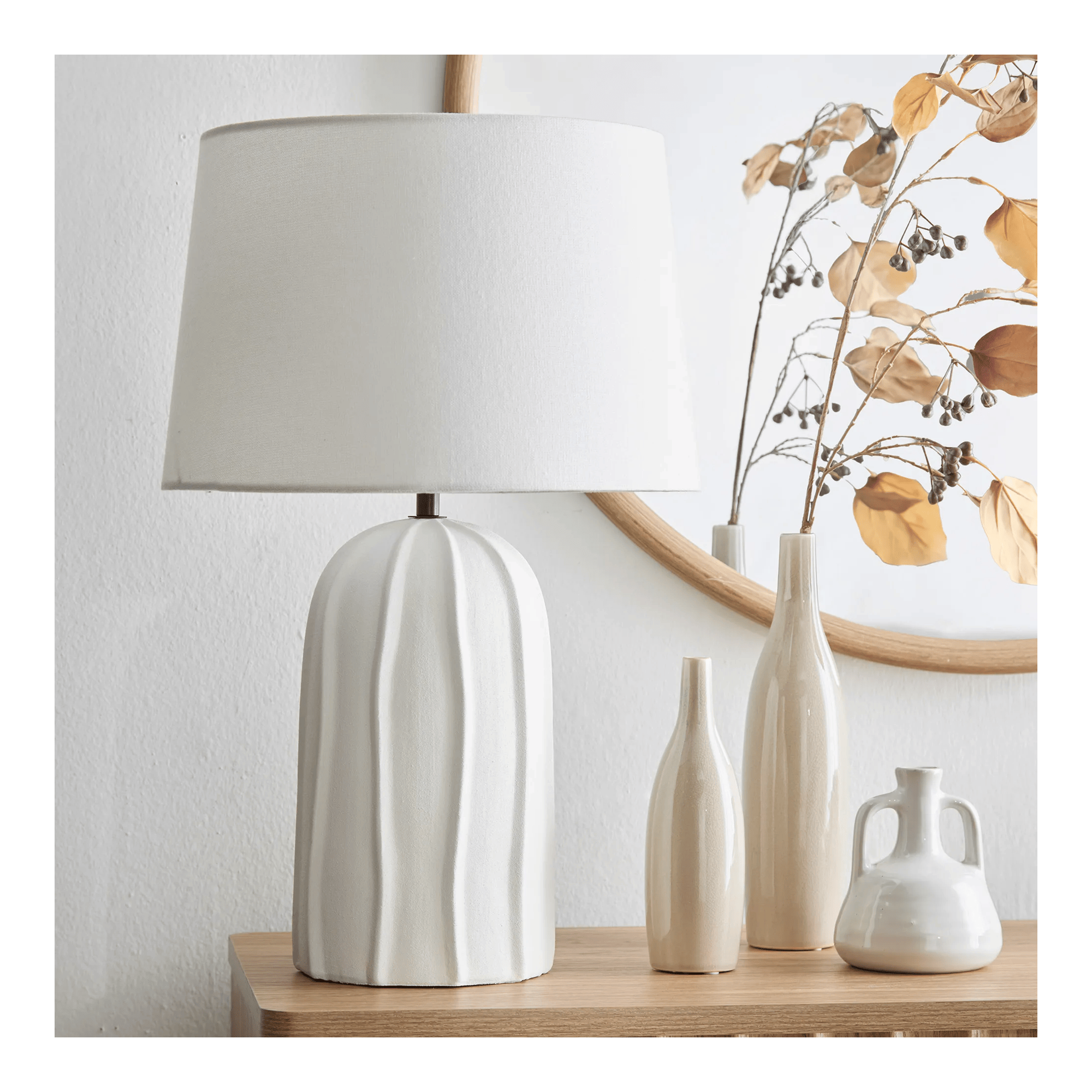 Lampe de table en céramique texturée