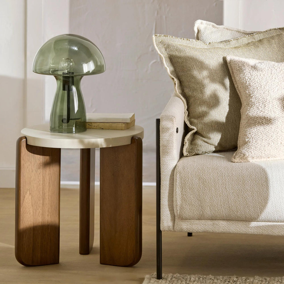 Baroni Home Lampe De Table Champignon Verre Bronze – Lumière Douce Sans Fil, Parfait Pour Chevet Et Salon !