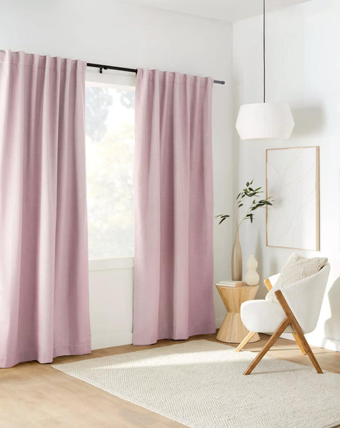 Pink Taha Rod Pocket Back Tab Blackout Curtain – Bouclair