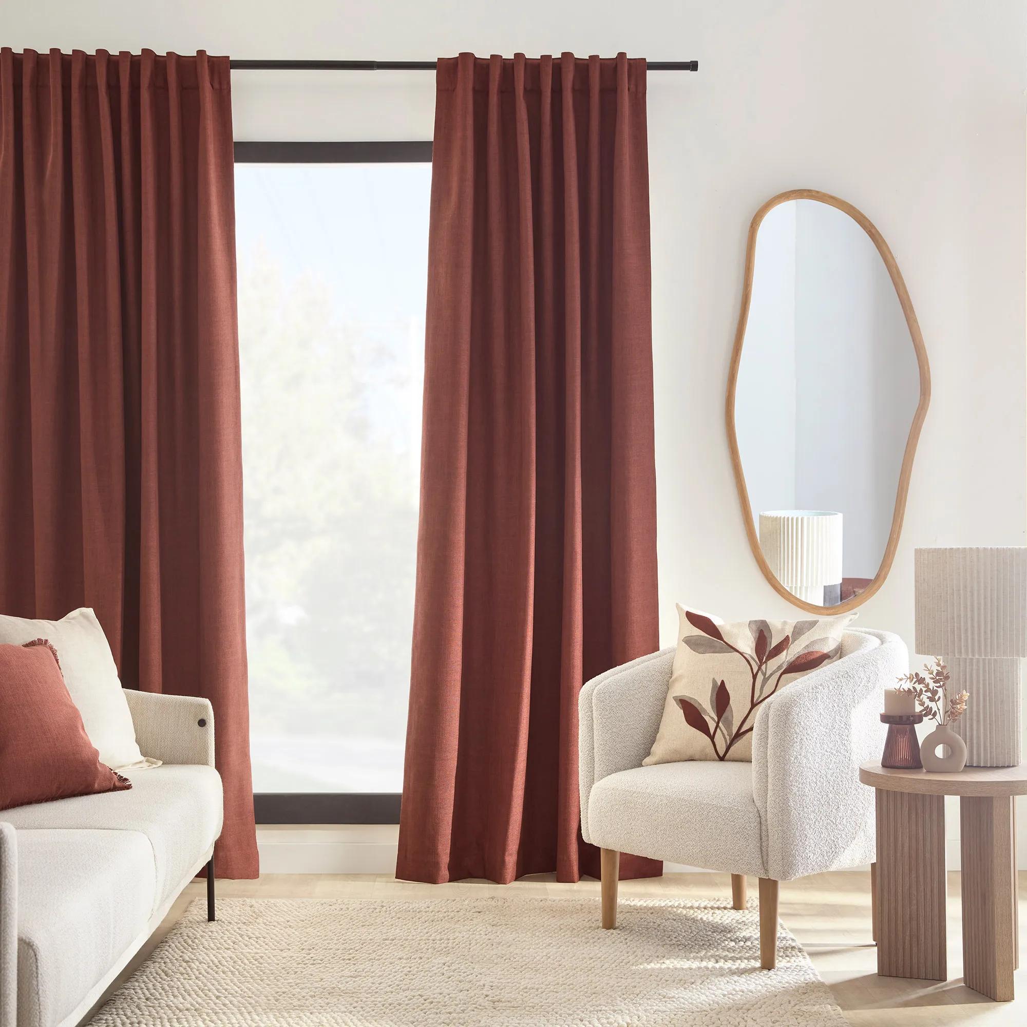 Brick Taha Rod Pocket Back Tab Blackout Curtain