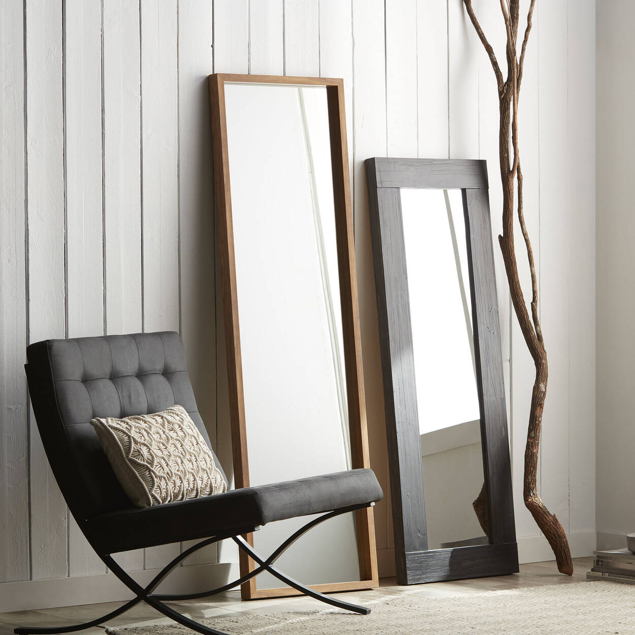 Full-Length Mirror with Wood-Like Frame | Bouclair.com