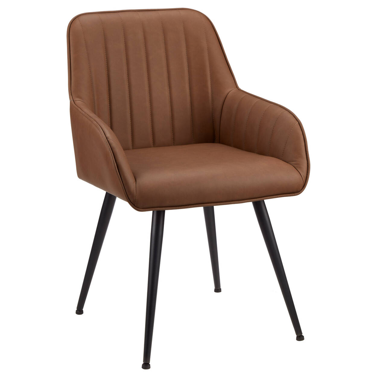 Textured Faux Leather And Metal Dining Chair