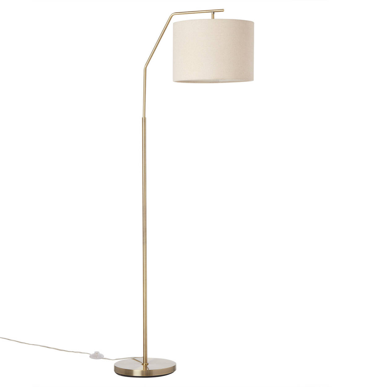 Floor Lamp with Cream Shade and Gold Base